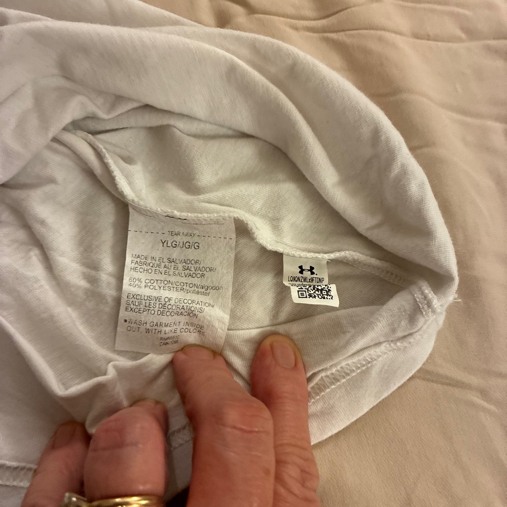 Under Armour Boy’s White and Blue Cotton Freedom Tee - Picture 4 of 6